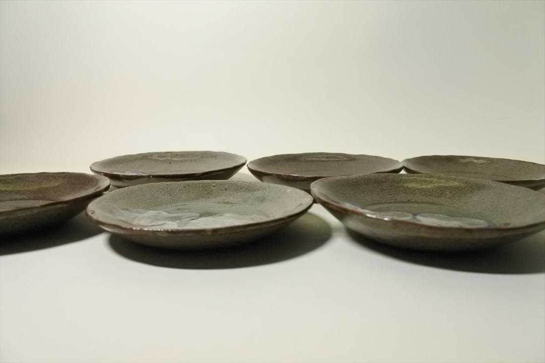 明治時代　犬山焼　銘々皿　菓子皿　６枚組　骨董品　アンティーク　d