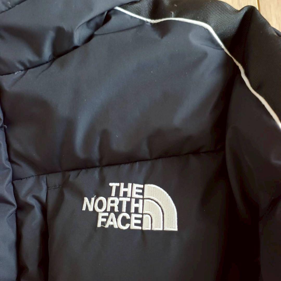 美品　ノースフェイス　ロングダウンジャケット　メンズ XS　ブラック　腕ロゴ