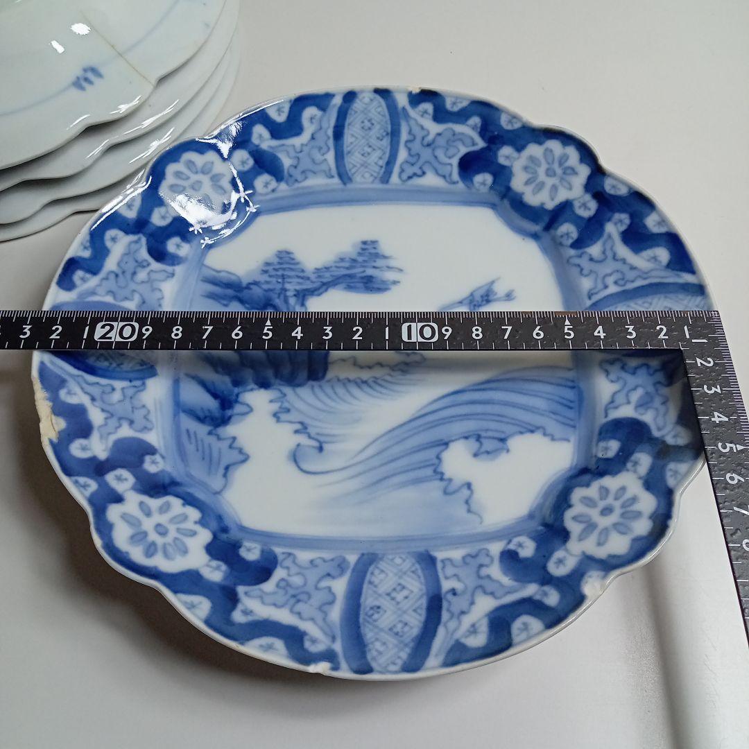 古伊万里　謙　染付　皿5枚　F−284