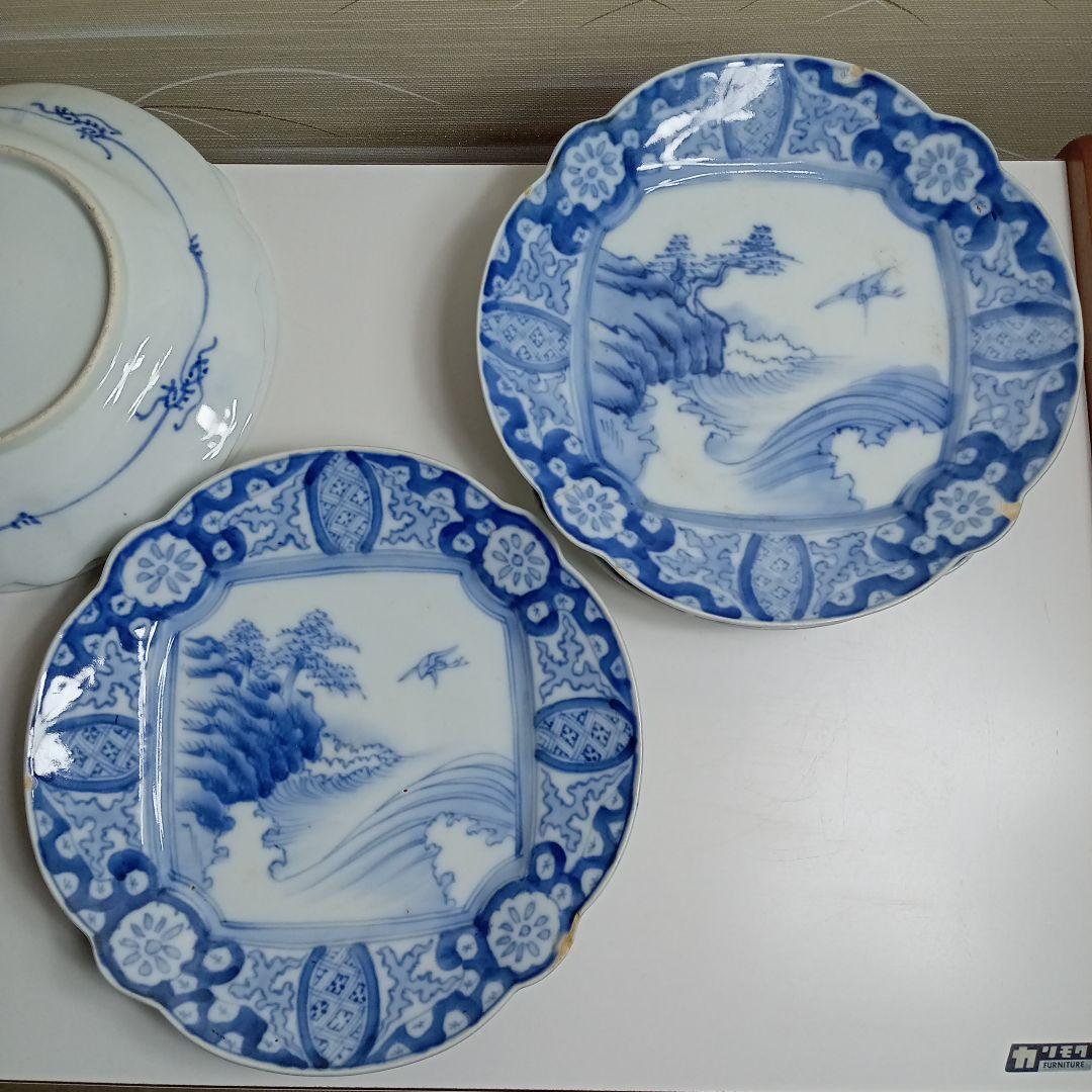 古伊万里　謙　染付　皿5枚　F−284