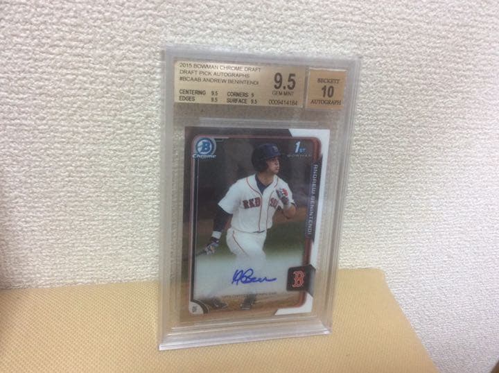 Andrew Benintendi ルーキー直書き直筆サインカード　3枚セット！