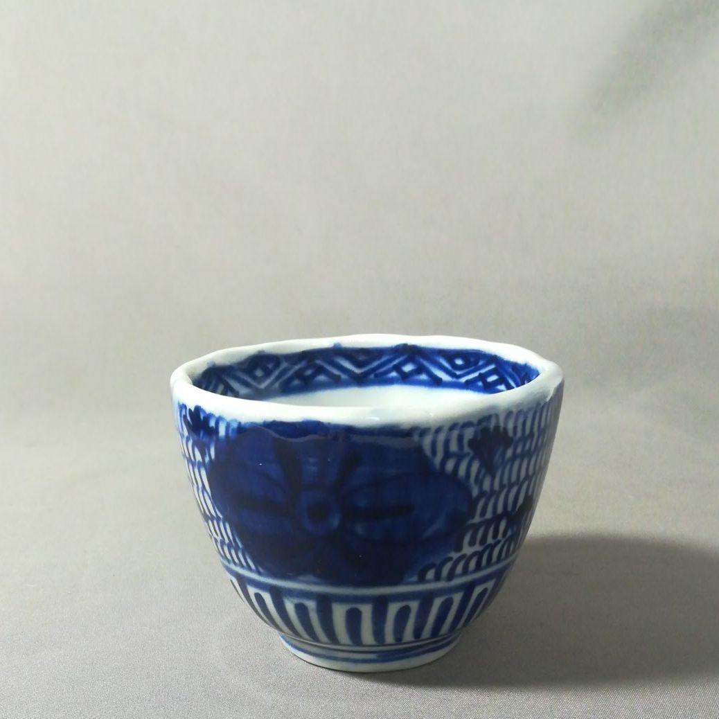 古い　そば猪口　微塵粉　みじんこ　染付　そば猪口　５客