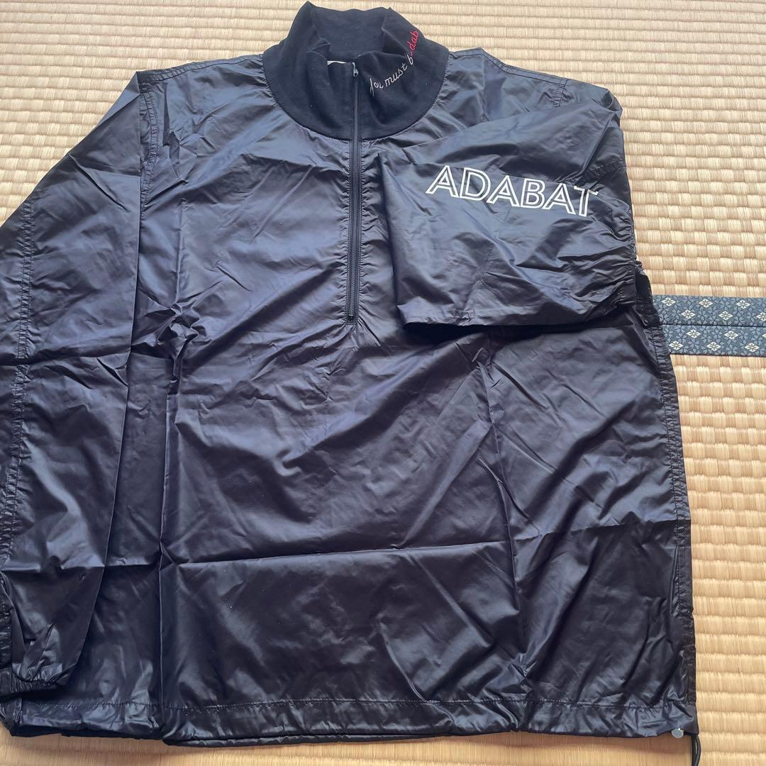 adabat ハーフジップ ブラック ベスト ナイロンウィンドブレーカーセット