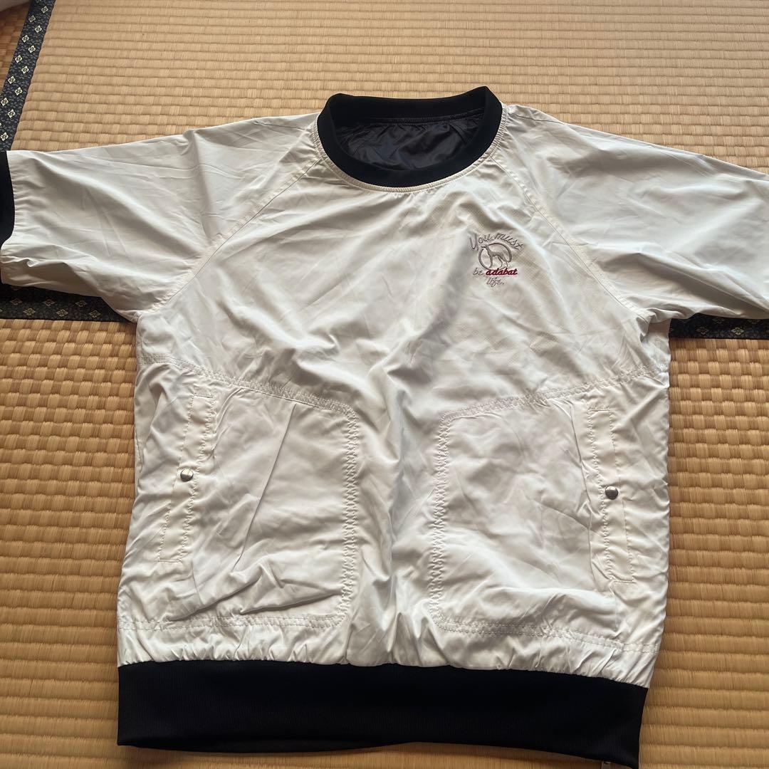 adabat ハーフジップ ブラック ベスト ナイロンウィンドブレーカーセット