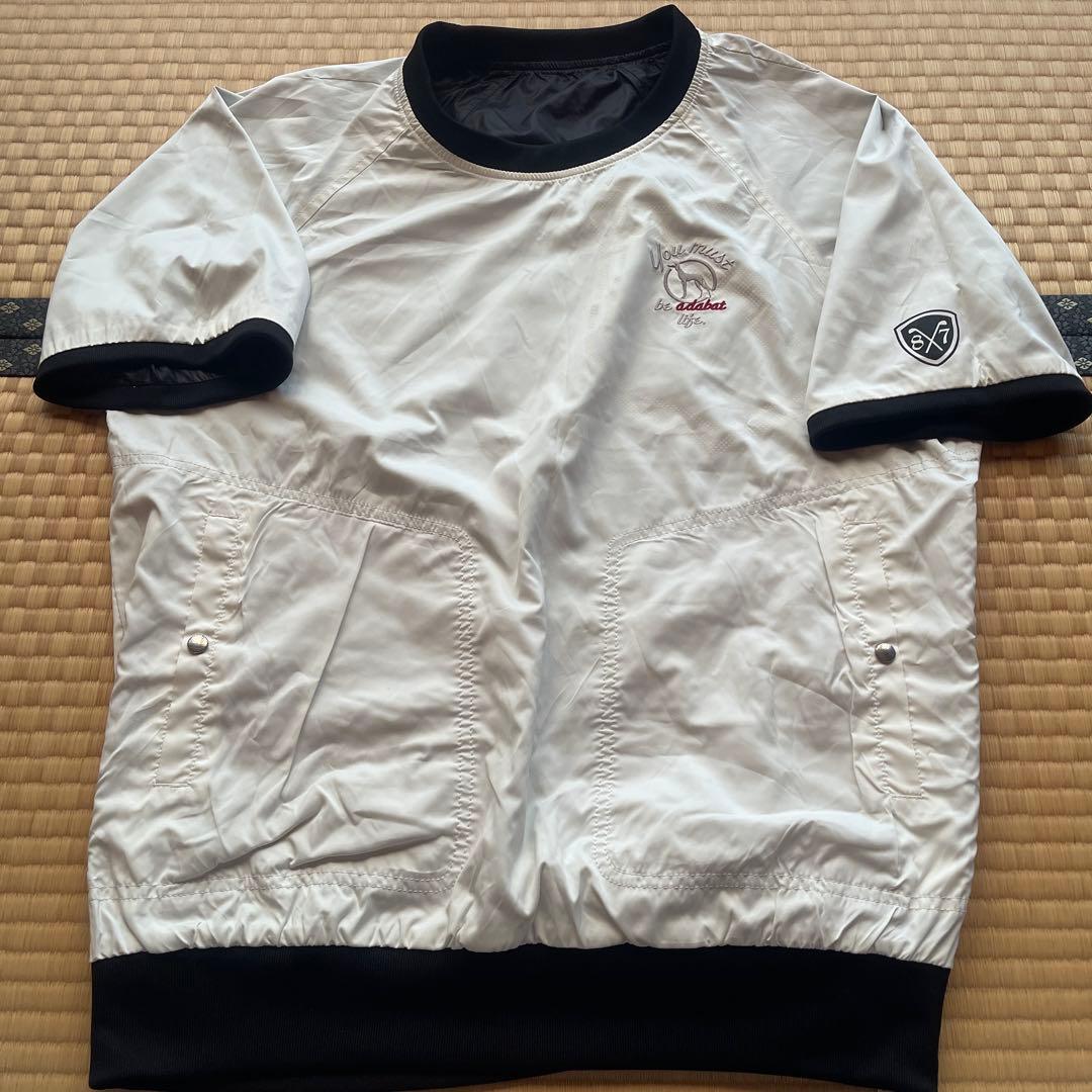 adabat ハーフジップ ブラック ベスト ナイロンウィンドブレーカーセット