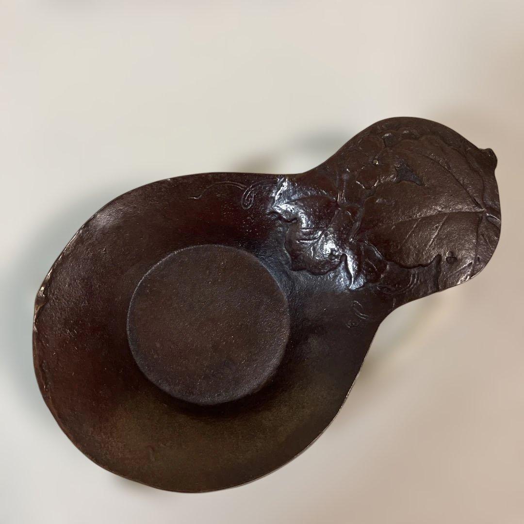 茶道具 鋳銅製 兵丹茶托 5客 共箱