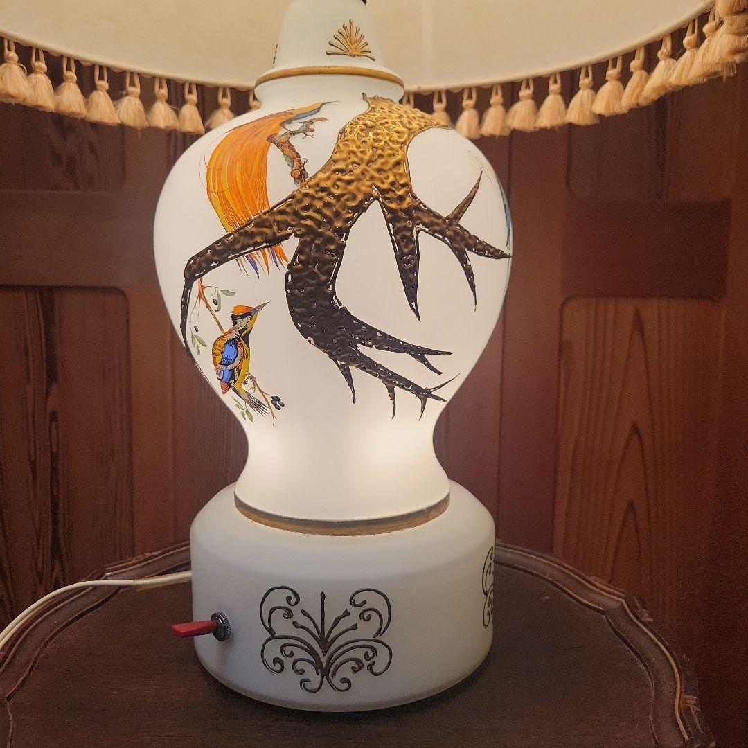 【長期保管品】スタンドライト 2灯式アンティークライト 昭和レトロ