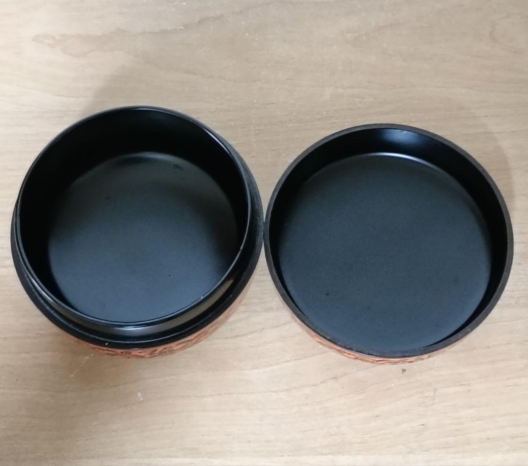 富山昇斎作 蒟醤塗 棗　共箱ウコン布付　　茶道具