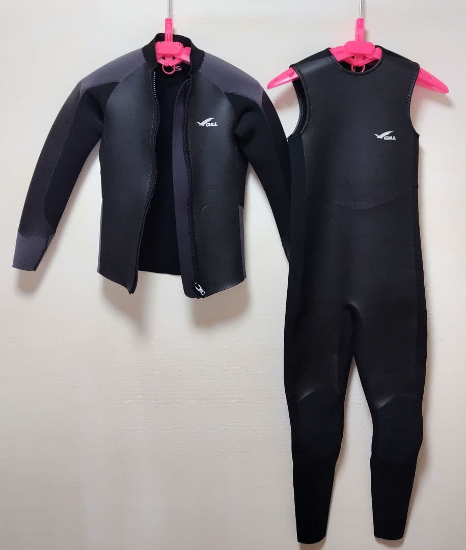 【中古】GULL スキンジャケット・スキンロングジョン セット（3mm）