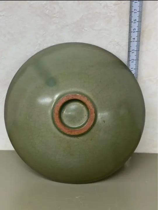 中国元•明耀州窯　童子缠枝文碗　骨董古美術品唐物アンティーク江戸青磁コレクション