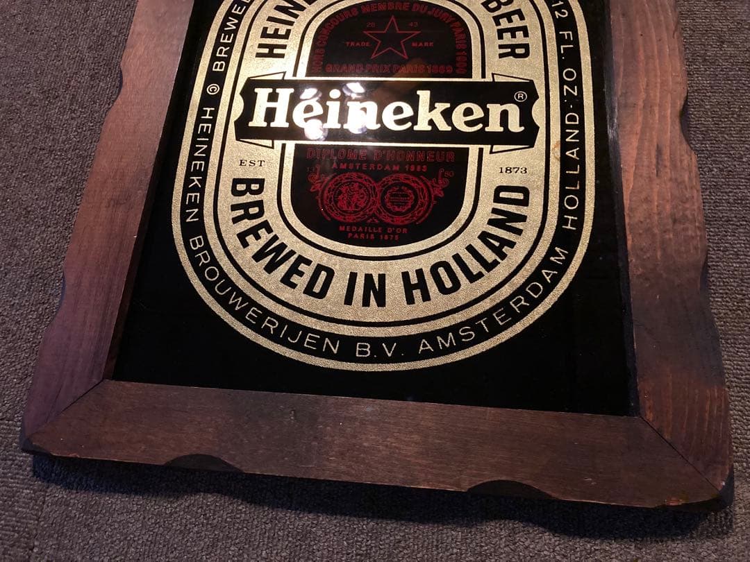ハイネケン ビンテージ 看板 パブミラー レトロ アメリカン雑貨 バー ガレージ