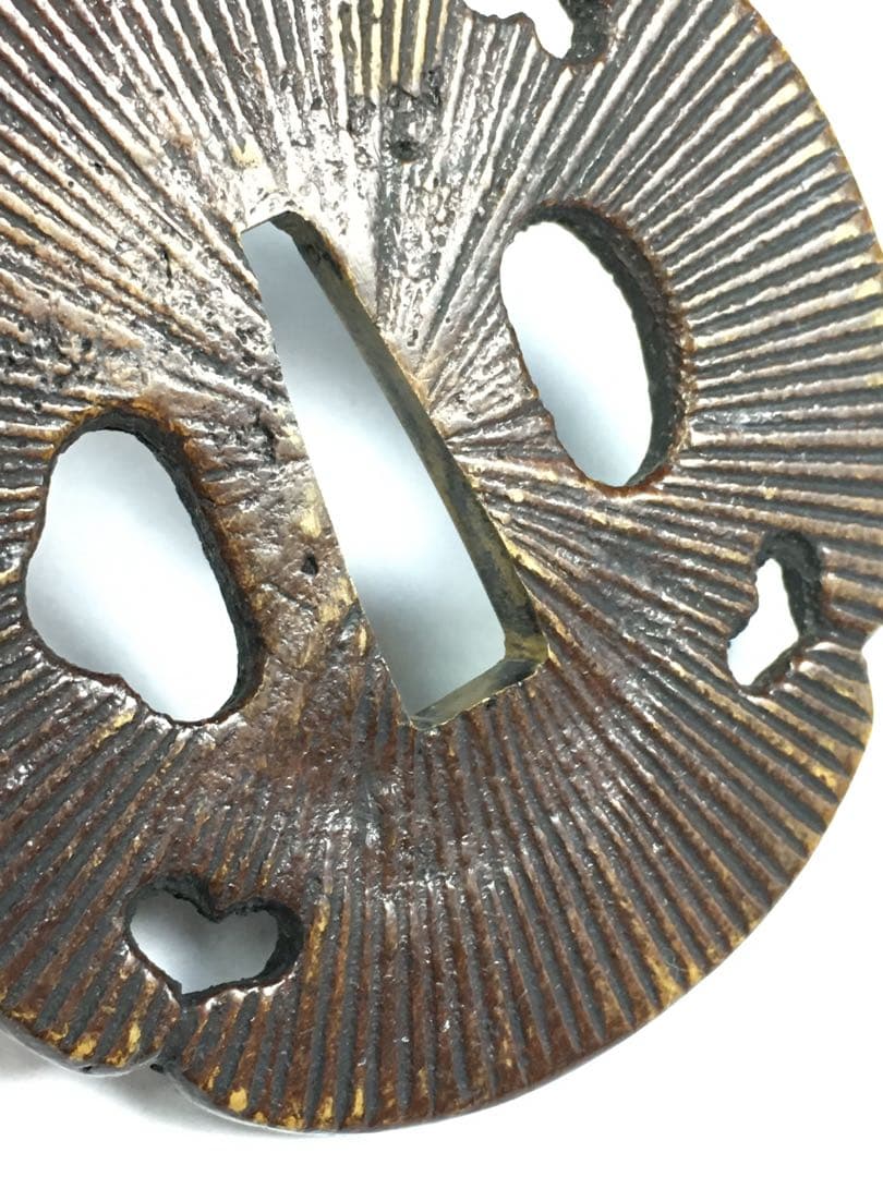 S195透かし銅鍔 武具・刀装具 木箱付