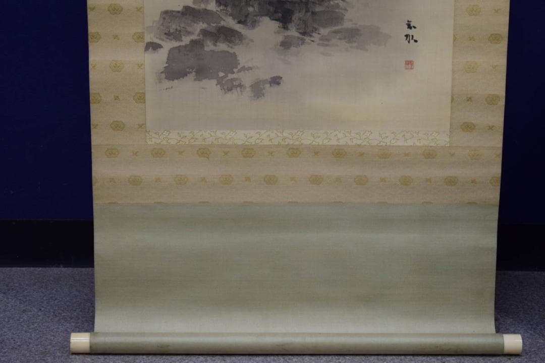 真作/須磨対水/須磨對水/那智の瀧/瀑布図/桐共箱付/布袋屋掛軸HH-554