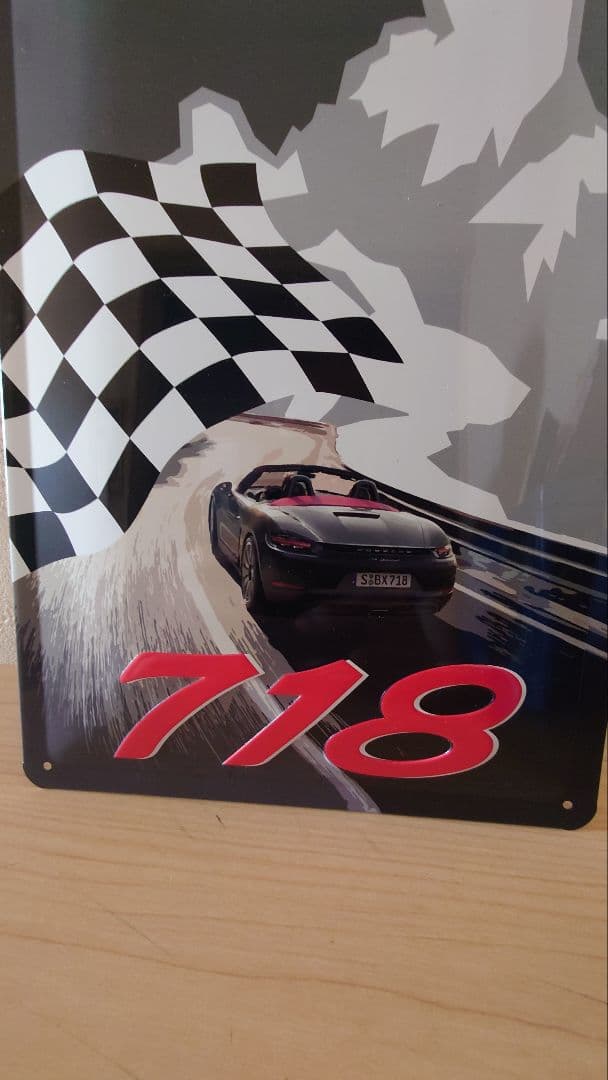 レア ポルシェ 718 ・ ボクスター ノベルティ 非売品 ガレージ プレート