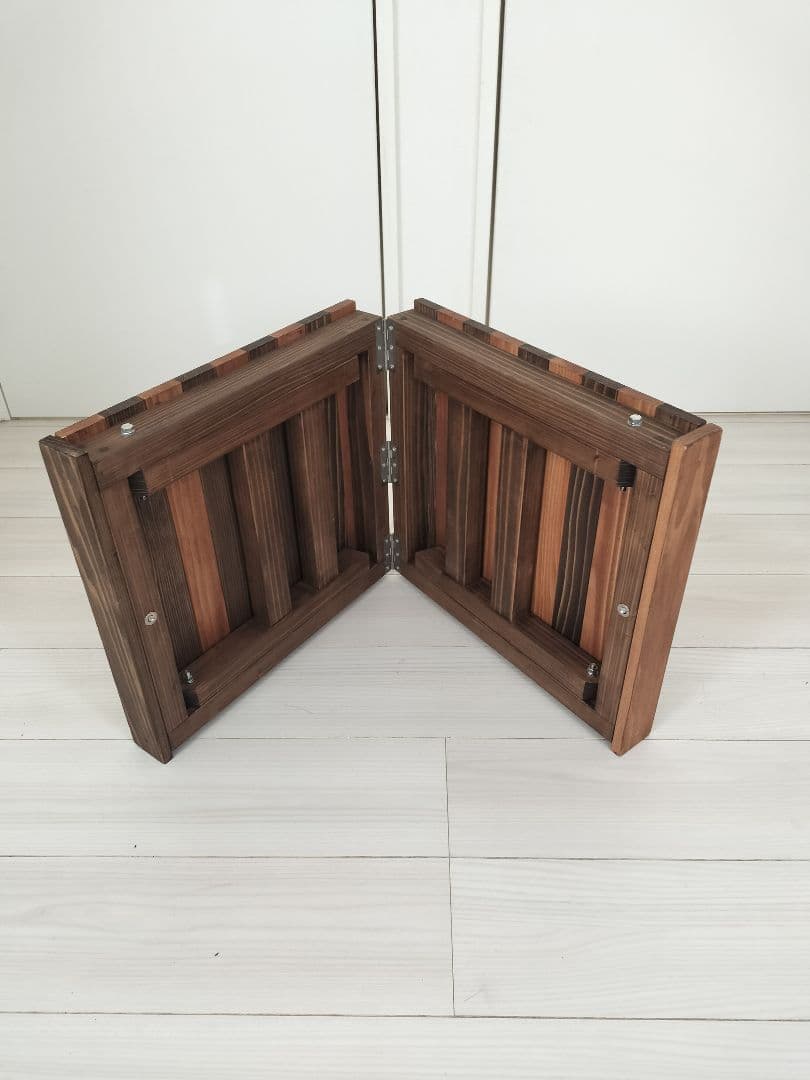 ウッド　ローテーブル　折りたたみ　ハンドメイド