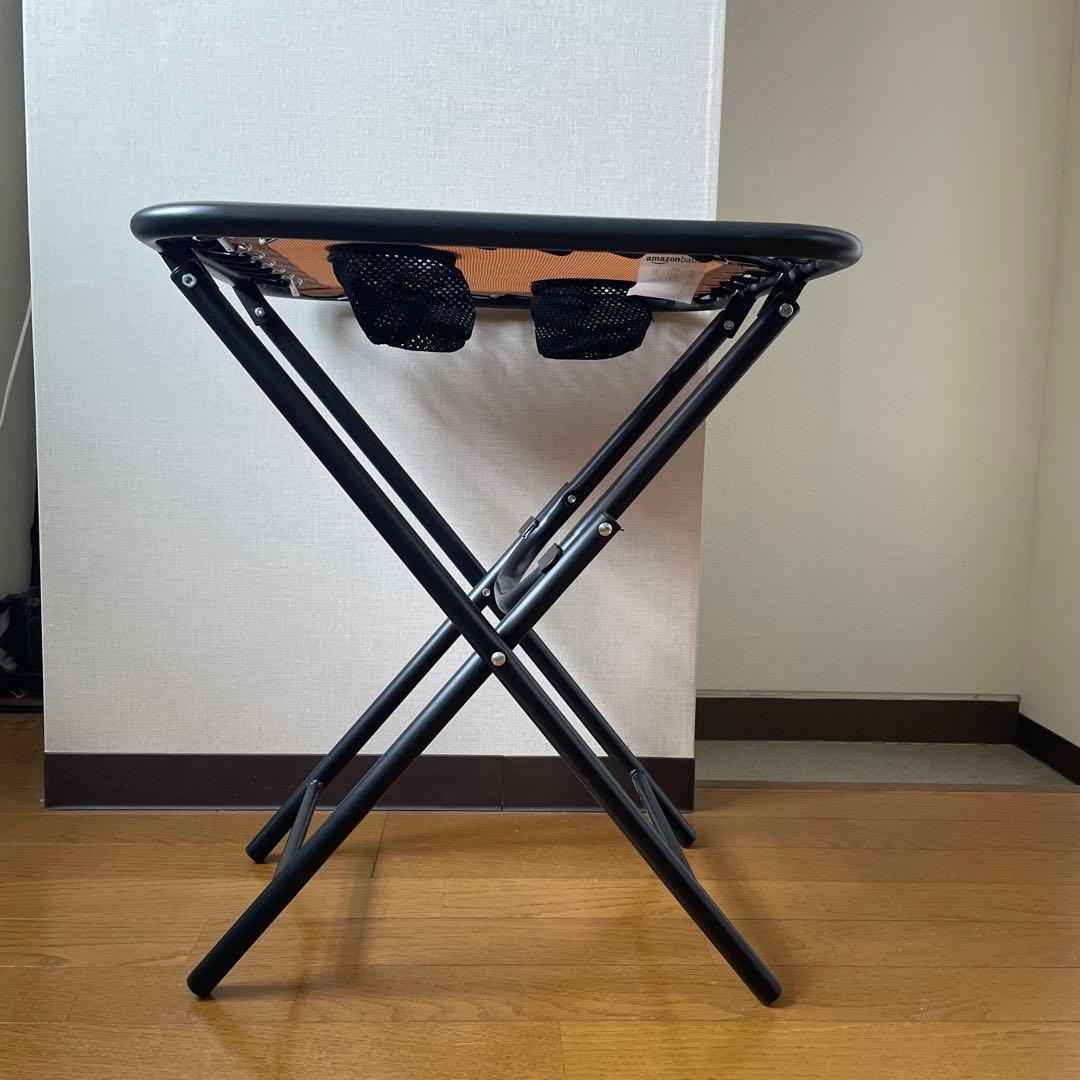 Amazonベーシック 折りたたみ ゼログラビティーチェア サイドテーブル付2脚