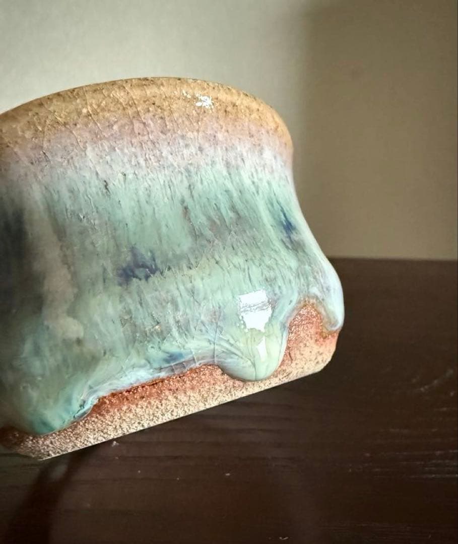 民藝 会津本郷焼 宗像窯 七代目 宗像亮一 ぐい呑 酒器 在銘