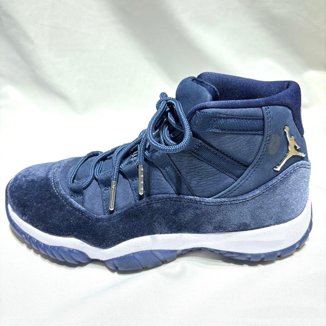 【美品】ナイキ エアジョーダン11 ミッドナイトネイビー ベルベット 25cm