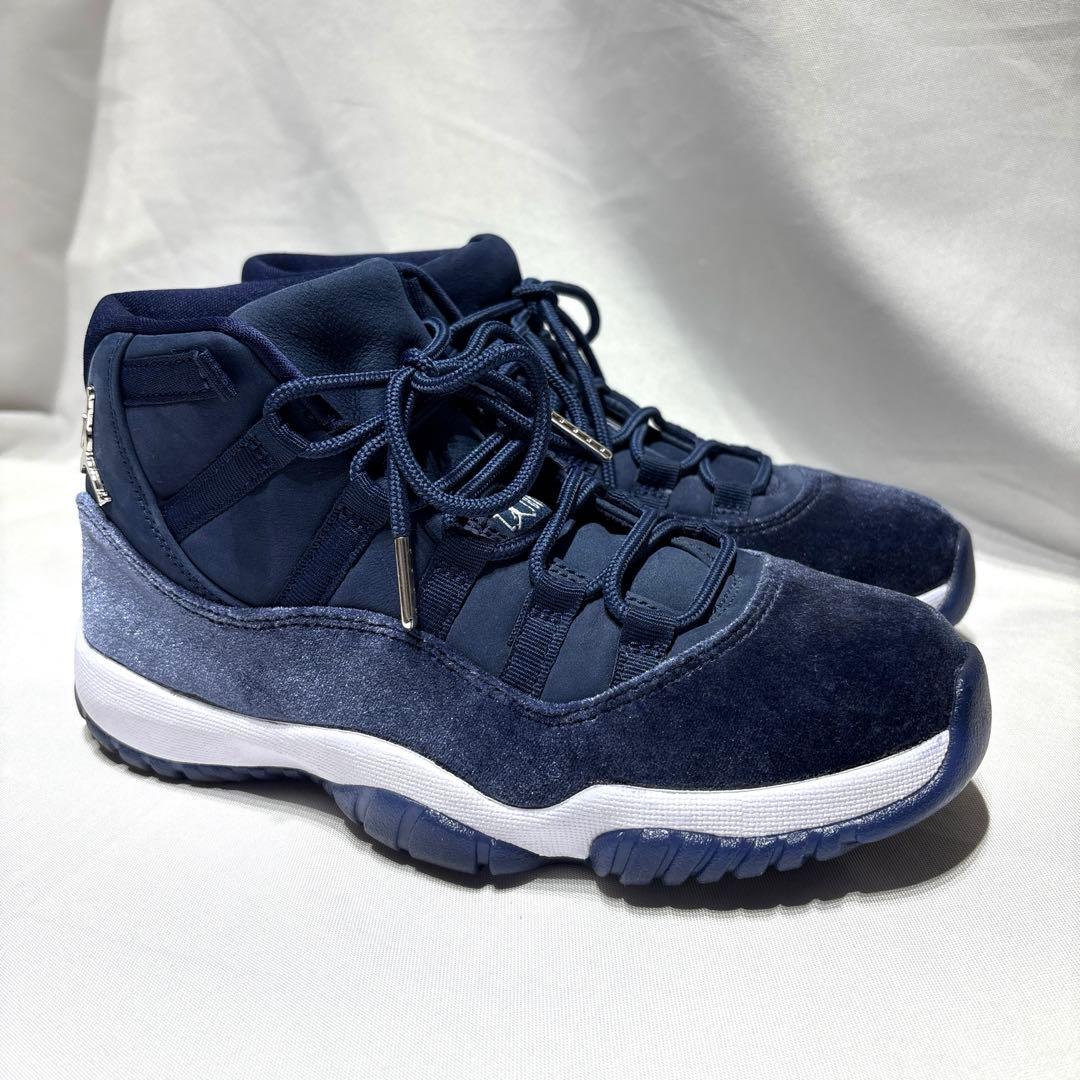 【美品】ナイキ エアジョーダン11 ミッドナイトネイビー ベルベット 25cm