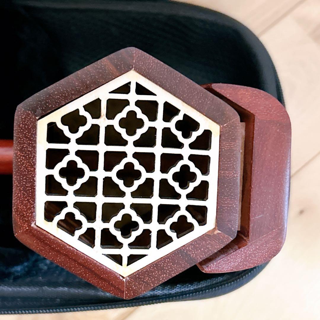 二胡 紅木 彫刻 蛇皮 民族楽器 弓 ケース