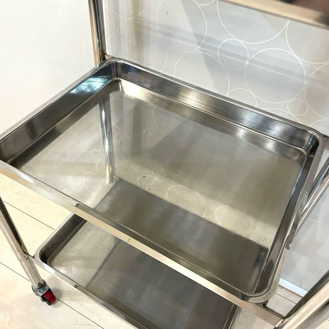 業務用 ステンレス 3段ワゴン 医療 サロン 鍼灸 インダストリアル キャスター