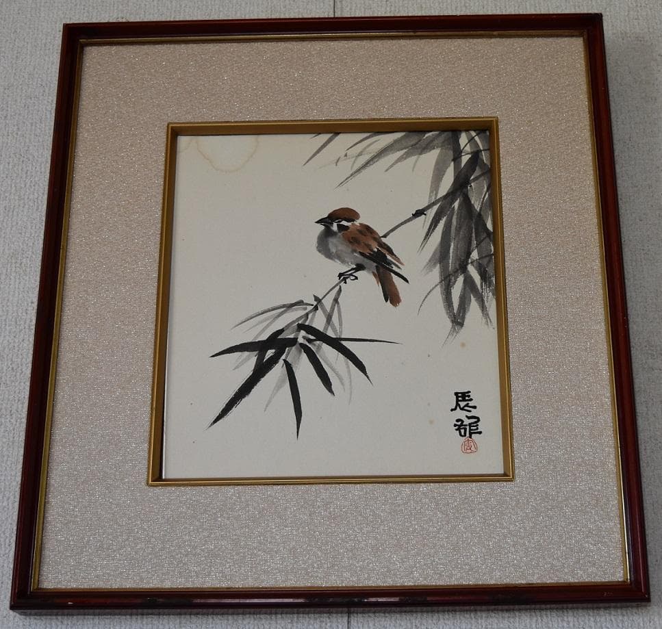 文化勲章受章作家・高山辰雄　日本画　希少作品　肉筆原画　色紙