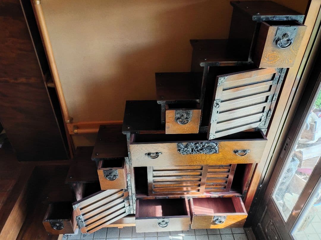 階段箪笥 両面箪笥 階段だんす 階段ダンス 和箪笥 和ダンス 時代家具 民芸家具