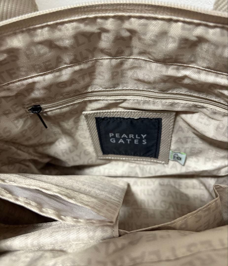 PEARLY GATES ベージュロゴカートバッグ