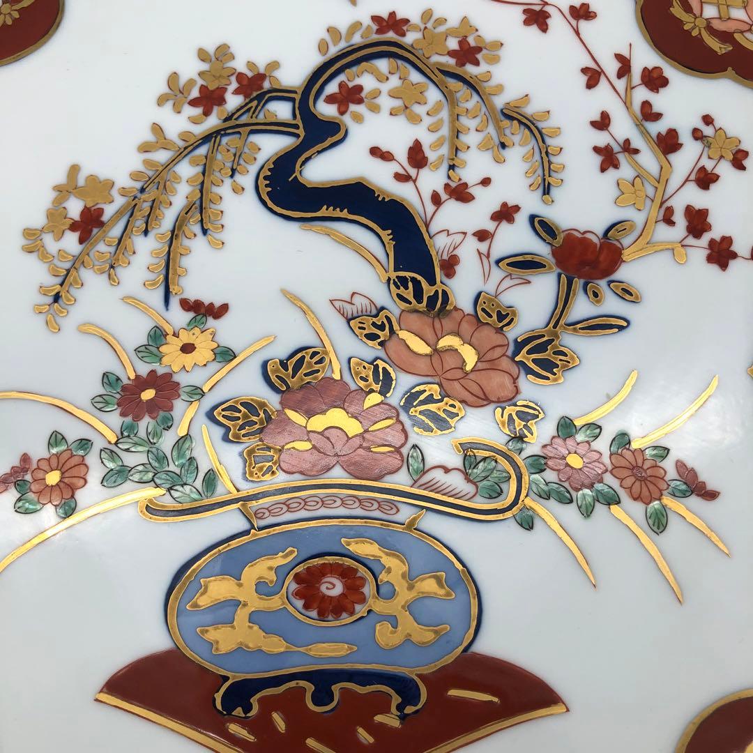 秀峰白磁金彩色鳳凰文様有田焼飾り皿プレート特大40cm