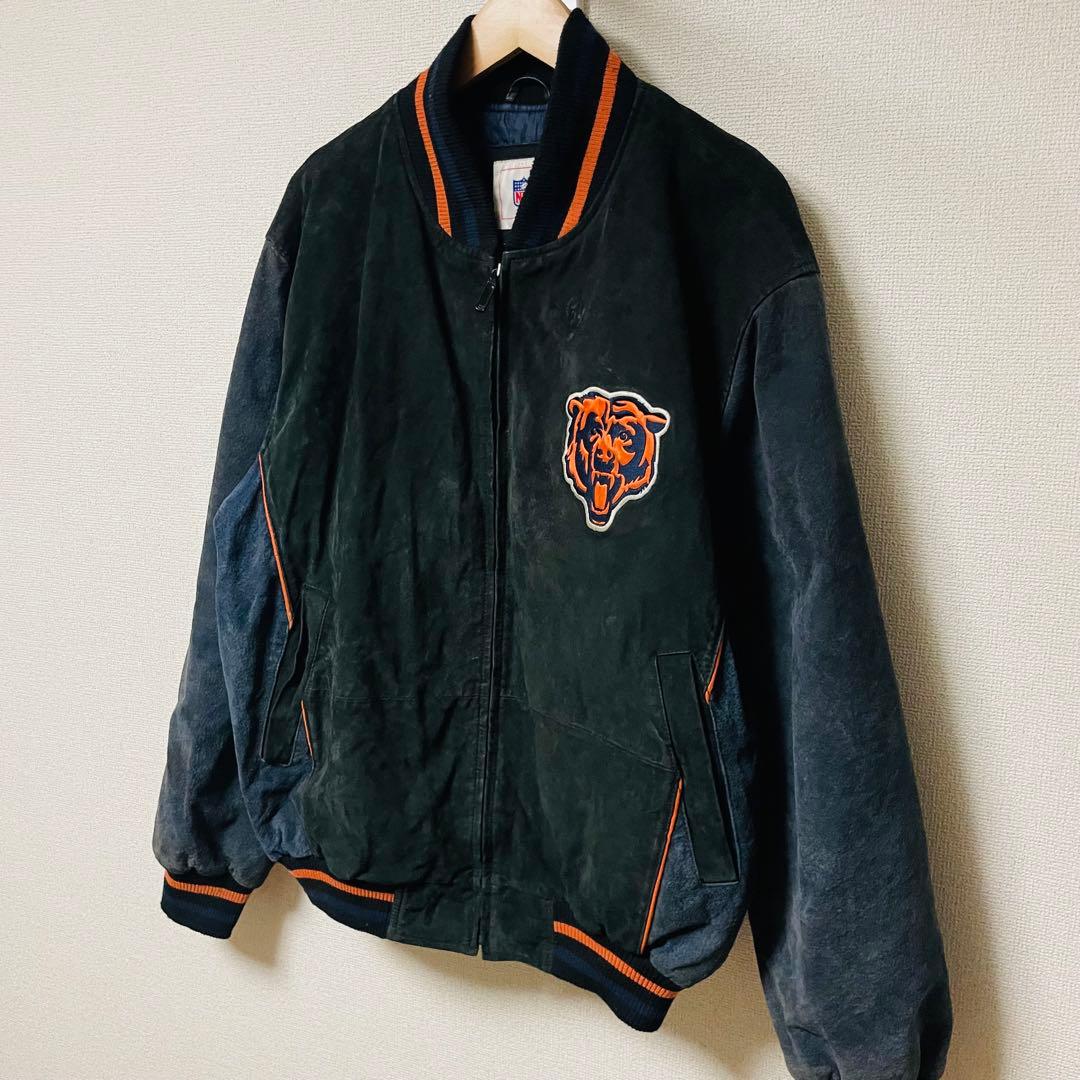 NFL シカゴブベアーズ　フットボール　ブラックレザー　ジャケット　メンズ　M