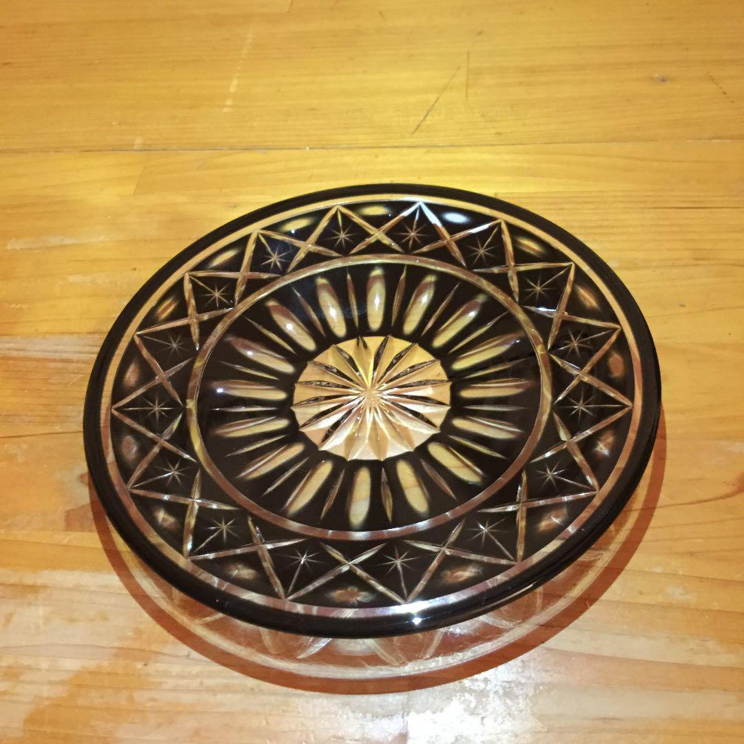 薩摩切子  黒ミニプレート