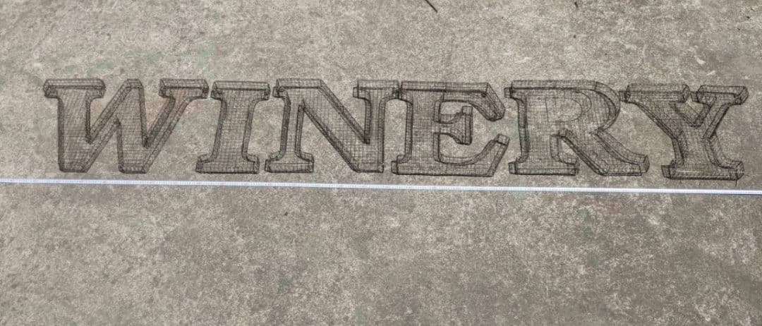 アルファベット看板 ワイナリー 壁掛け看板 立体式 大型看板 WINERYサイン