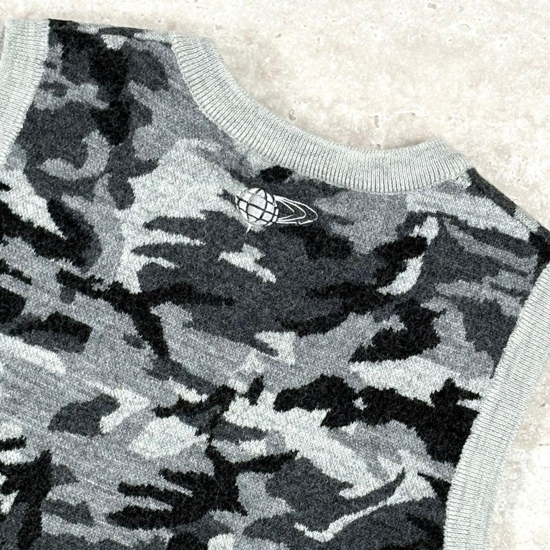 ビームスゴルフ BEAMS GOLF ベスト カモフラ柄 ロゴ刺繍 レディースM