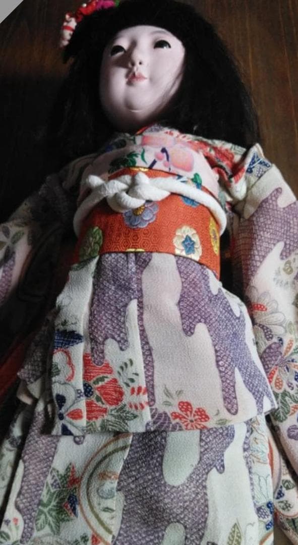 市松人形昭あかり　昭和初期市松人形52cm15号　東月　ドールスタンド