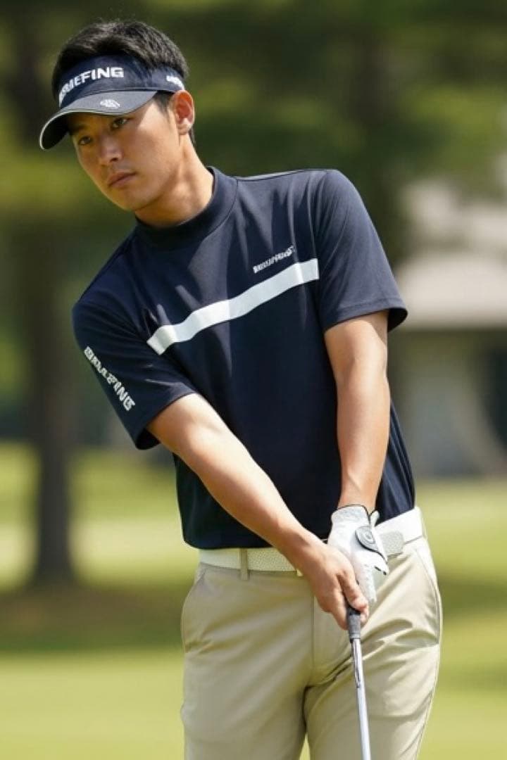 ブリーフィングゴルフ モックネック 202年モデル半袖 Lブラック