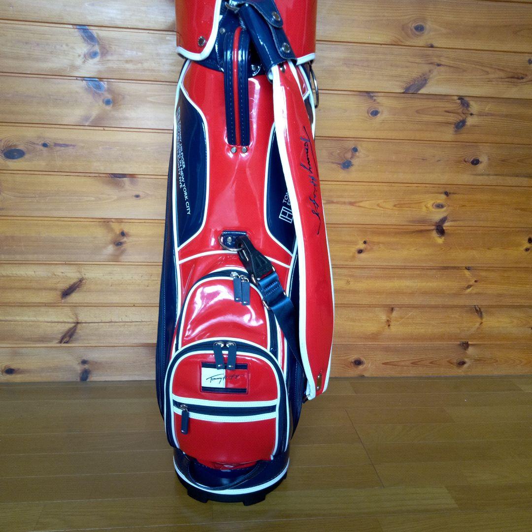 希少ロゴ　トミーヒルフィガー　キャディバッグ　2点式　ショルダー　9型　エナメル