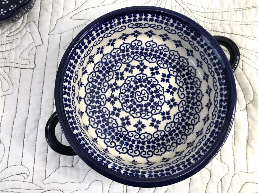 ポーリッシュポタリー［ボレスワヴィエツ］ シチューパンと未使用の小鉢2枚セット