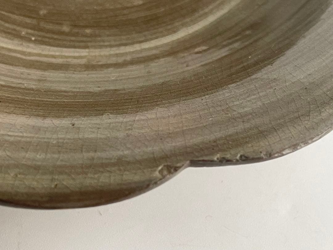 骨董　アンティーク　現川焼　現川　刷毛目　栗文様　隅入角皿　角皿　皿