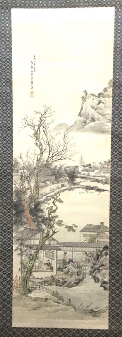 K茶道具　掛軸　二幅対「耕織図　双幀」　仿華山翁図　華僊作　共箱　S1001KJ