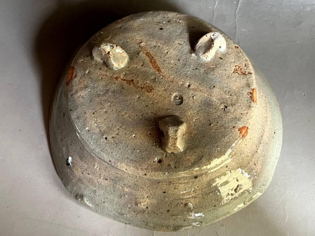 鉢■絵唐津 花唐草紋 菓子器 三つ足平鉢 深皿 古美術 時代物 骨董品■