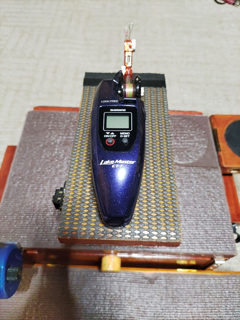 ワカサギ釣り 自作木製収納箱 穂先 レイクマスター電動リール フルセット