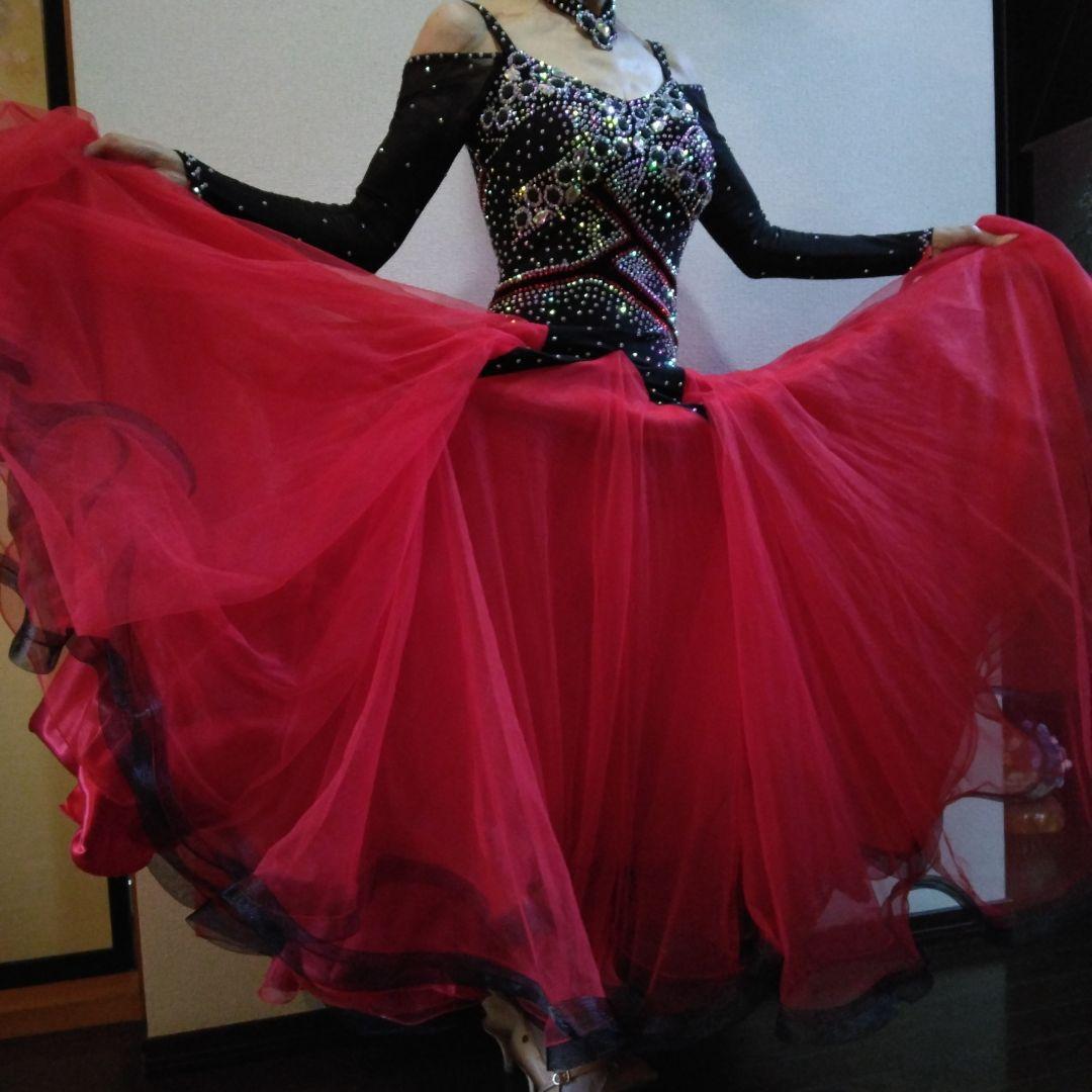 美品　 社交ダンス用オフショルダードレス