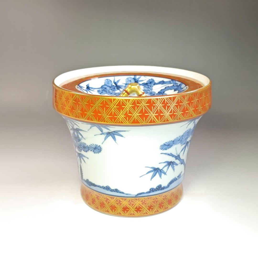 イ753 水指『平安　春峰造』『末廣金襴手　水指　共箱』茶道具