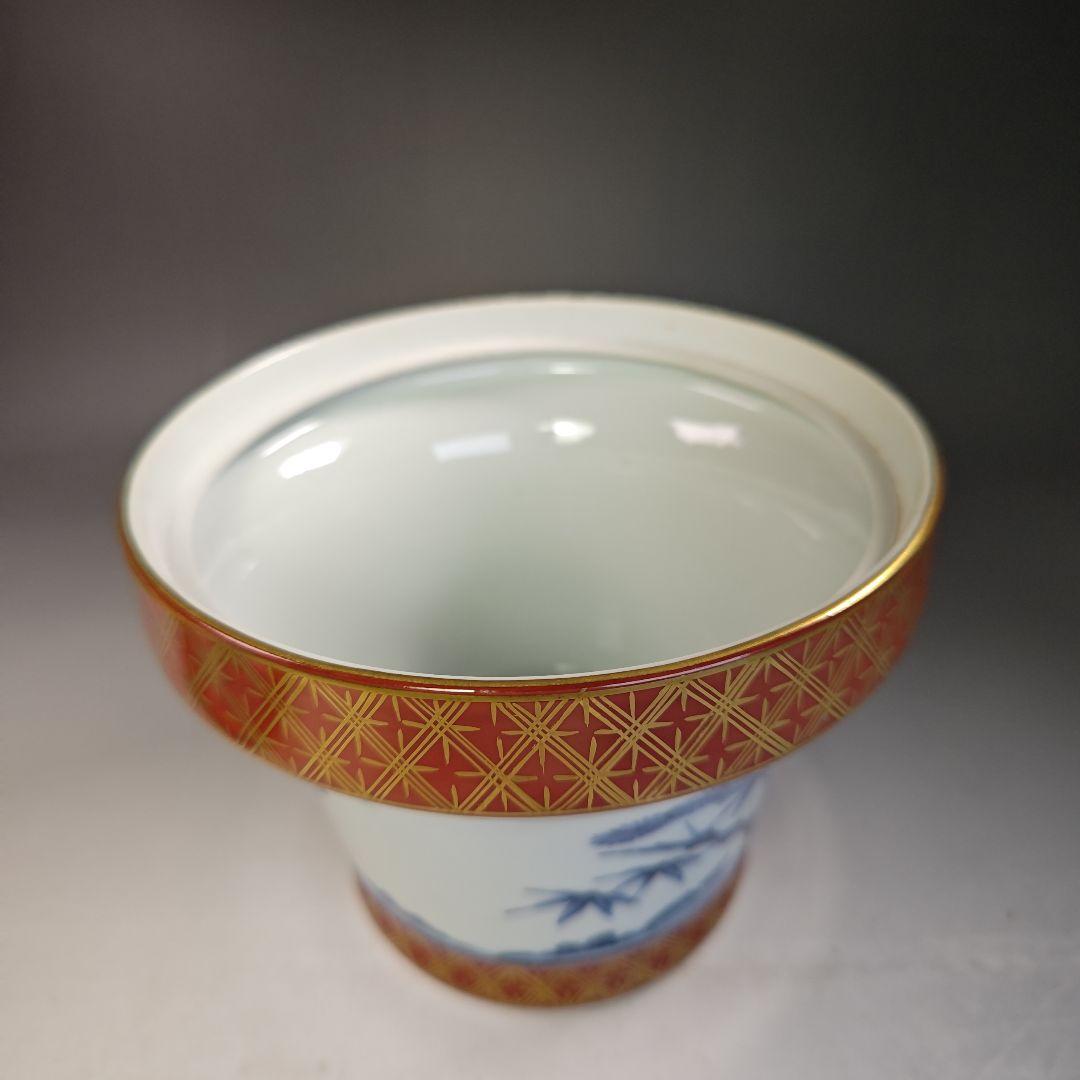 イ753 水指『平安　春峰造』『末廣金襴手　水指　共箱』茶道具