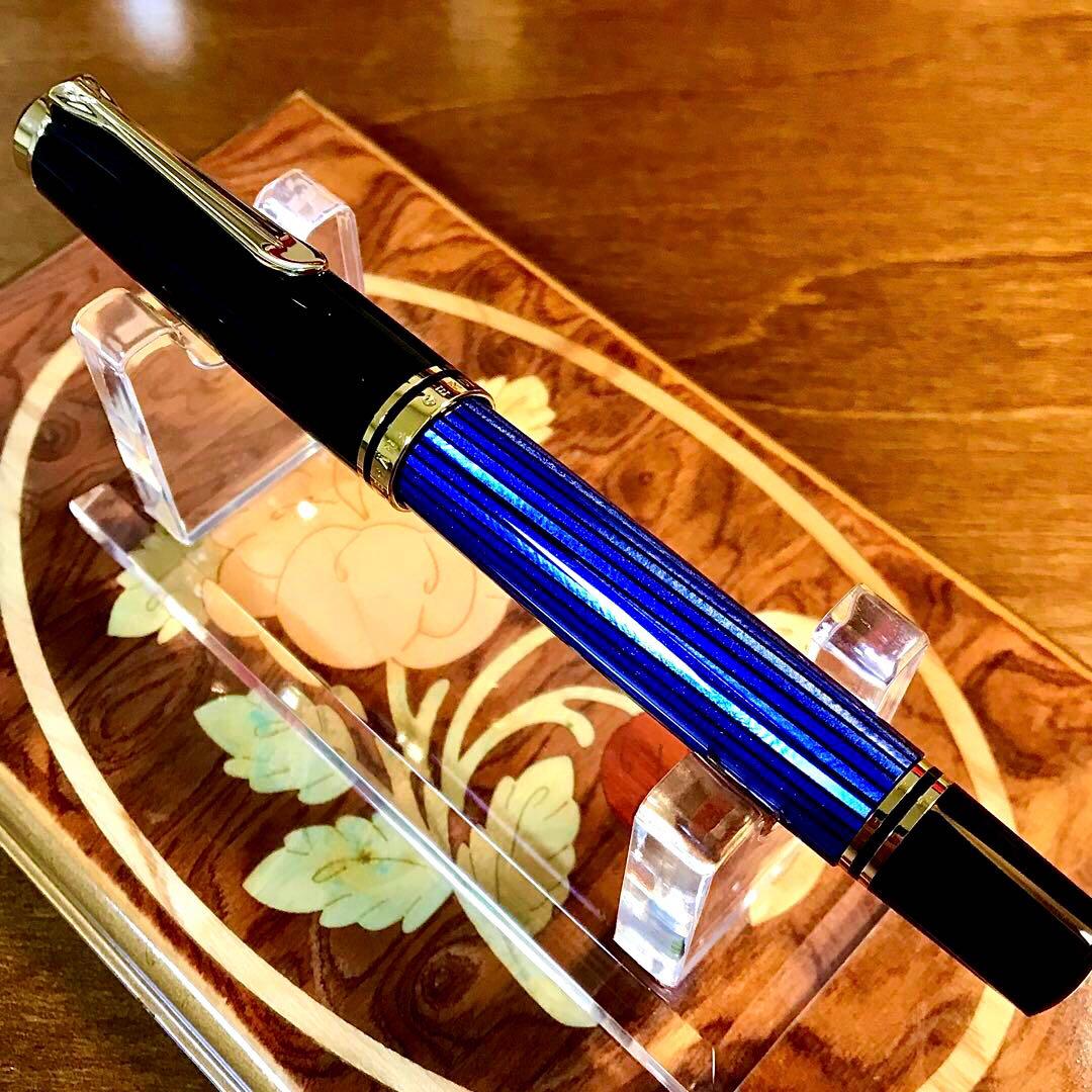 ☆超お勧め☆美しいペリカン万年筆M600ブルー縞（M)☆書き味抜群