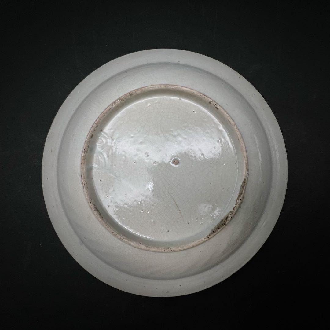 古美術 骨董品 安南染付花鳥文鉢 飾り皿 大皿 木箱付き