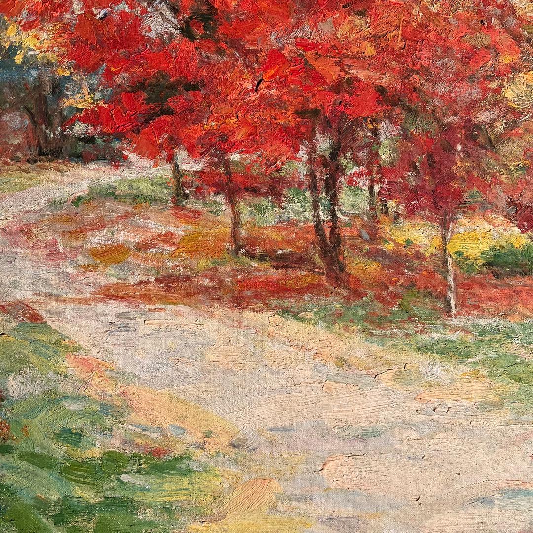 手書き油絵 山道（大）絵画 インテリア