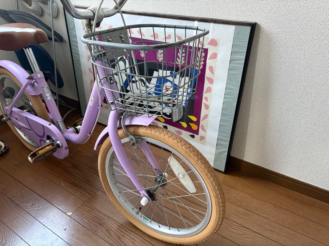 Aicle 幼児用自転車 紫色 18インチ 補助輪付き
