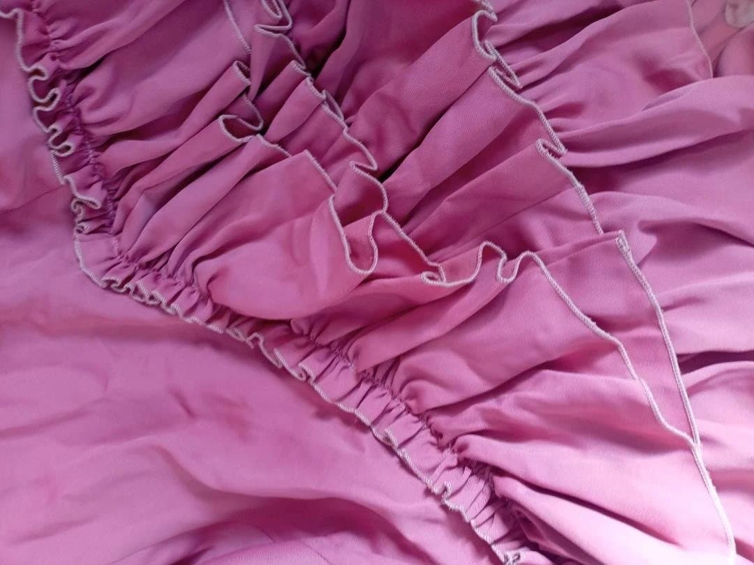 フラメンコ衣装　サーモンピンク フリンジ付き