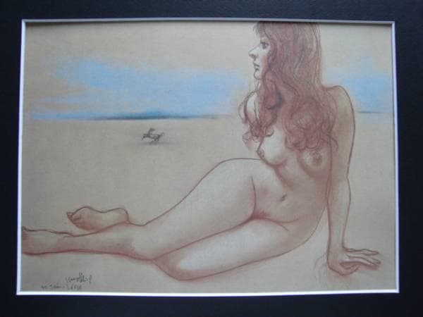 古沢岩美、走馬、希少大判画集画、新品額装付、状態良好